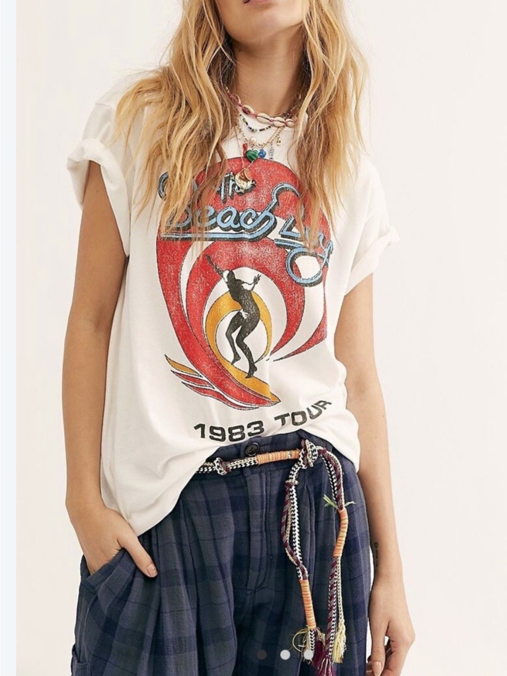 Daydreamer LA Beach Boys 1983 Tour Tee RT $92 White One Size